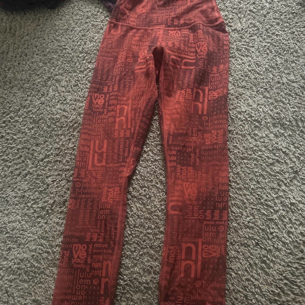lululemon athletica Red Patterned Leggings
